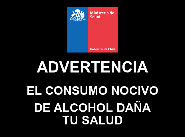 Ministerio de Salud, Gobierno de Chile. Advertencia: el consumo nocivo de alcohol daña tu salud.